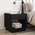Mesita de noche con Infinity LED negra 50x50x50