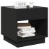 Mesita de noche con Infinity LED negra 50x50x50