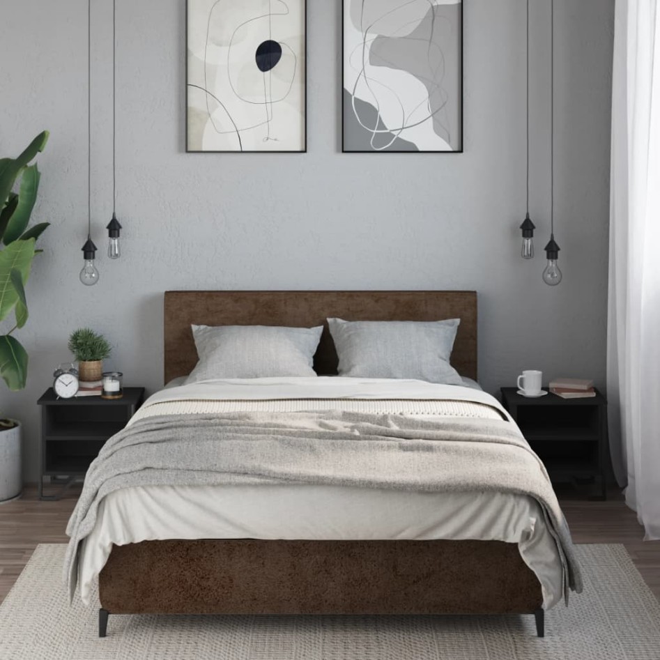 Mesitas de noche 2 uds madera de ingeniería negra 40x30x40