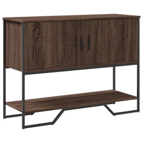 Mesa consola madera de ingeniería marrón roble 100x35x74,5