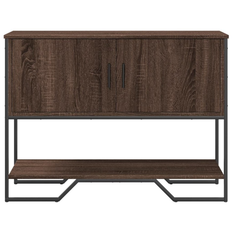 Mesa consola madera de ingeniería marrón roble 100x35x74,5