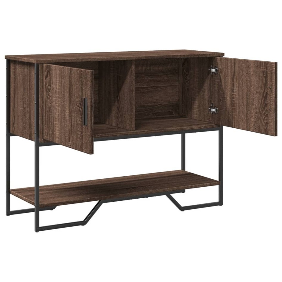 Mesa consola madera de ingeniería marrón roble 100x35x74,5