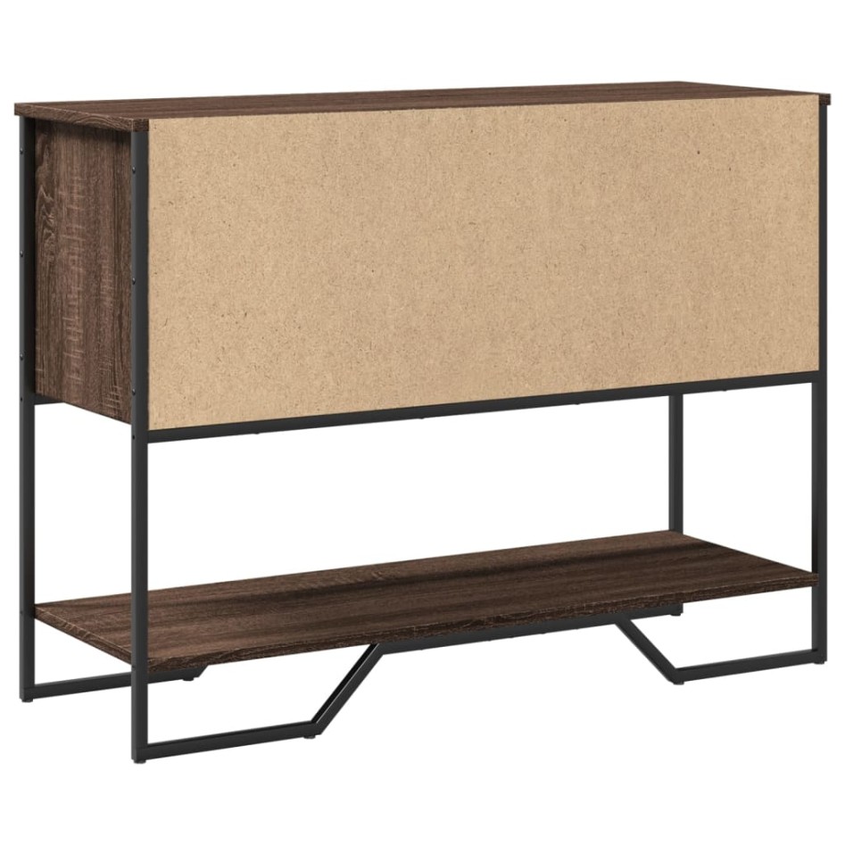 Mesa consola madera de ingeniería marrón roble 100x35x74,5