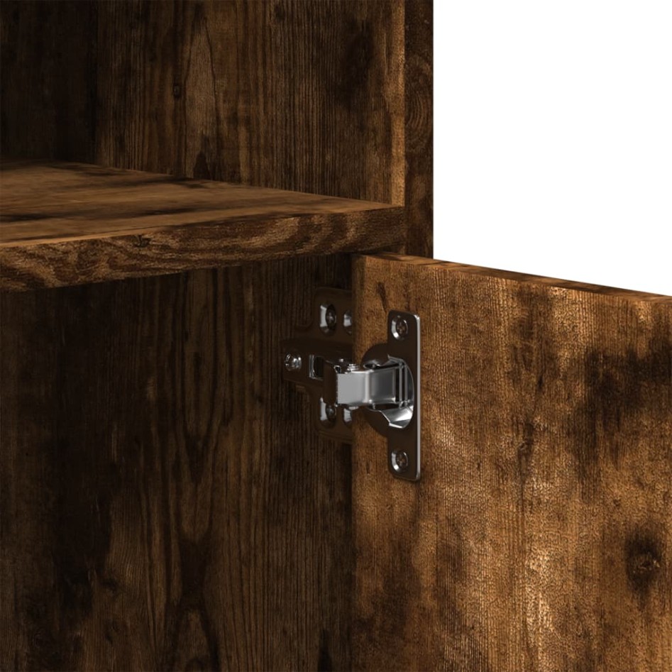 Armario con ruedas madera ingeniería roble ahumado 60x48x81