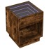 Mesa de centro con Infinity LED roble ahumado 40x40x50