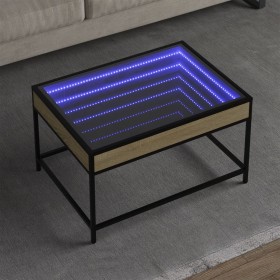 Mesa de centro con Infinity LED roble Sonoma 70x50x41