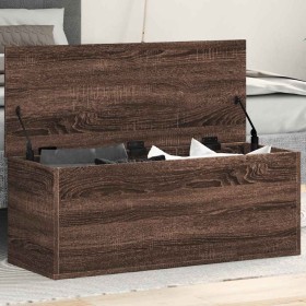 Caja de almacenaje madera ingeniería marrón roble 90x35x35