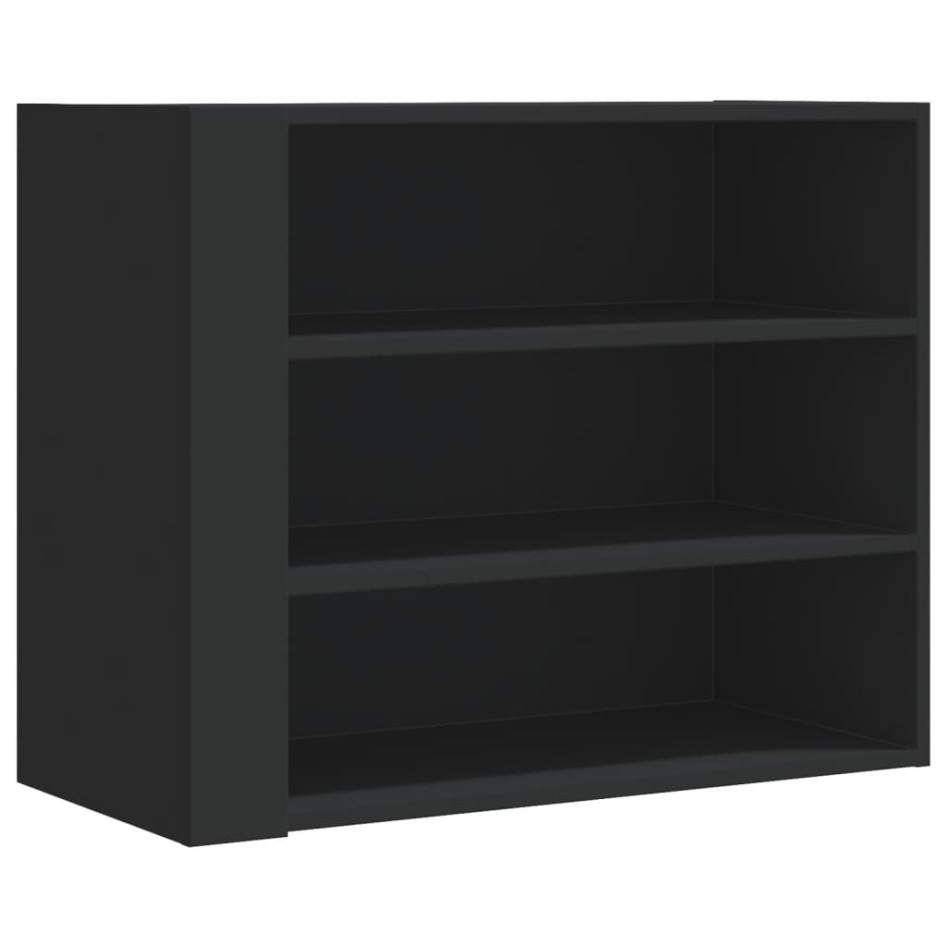 Armario de pared madera de ingeniería negro 75x35x60
