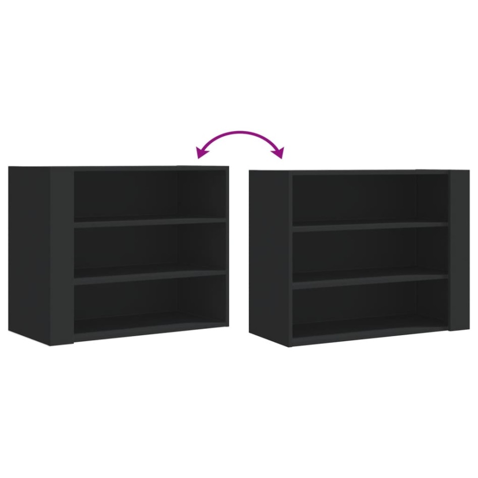 Armario de pared madera de ingeniería negro 75x35x60