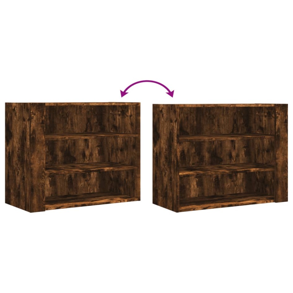 Armario de pared madera de ingeniería roble ahumado 75x35x60