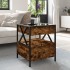 Mesa de centro con Infinity LED roble ahumado 40x40x51