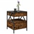 Mesa de centro con Infinity LED roble ahumado 40x40x51