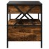 Mesa de centro con Infinity LED roble ahumado 40x40x51