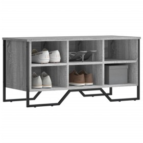 Zapatero de madera de ingeniería gris Sonoma 90x38x45,5