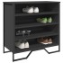 Zapatero de madera de ingeniería negro 80x38x78