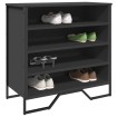 Zapatero de madera de ingeniería negro 80x38x78 cm