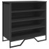 Zapatero de madera de ingeniería negro 80x38x78