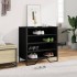 Zapatero de madera de ingeniería negro 80x38x78