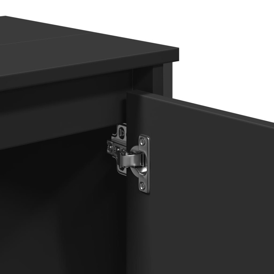 Armario para lavabo de baño madera ingeniería negro 60x35x60