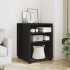 Mesa auxiliar con ruedas madera de ingeniería negra 55x60x78