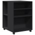 Mesa auxiliar con ruedas madera de ingeniería negra 55x60x78