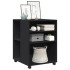 Mesa auxiliar con ruedas madera de ingeniería negra 55x60x78