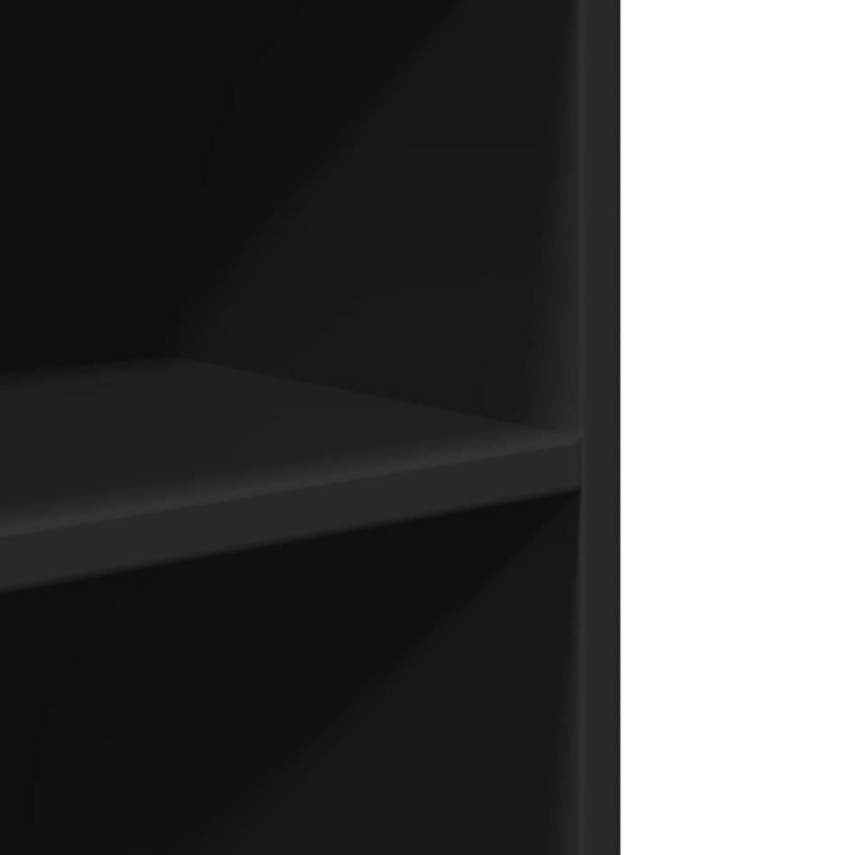 Mesa auxiliar con ruedas madera de ingeniería negra 55x60x78