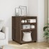 Mesa auxiliar ruedas madera ingeniería marrón roble 55x60x78