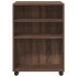Mesa auxiliar ruedas madera ingeniería marrón roble 55x60x78