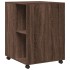 Mesa auxiliar ruedas madera ingeniería marrón roble 55x60x78
