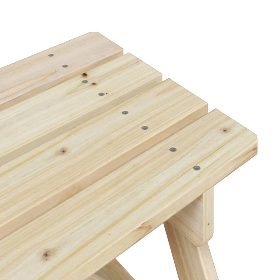 Mesa de picnic para 4 niños agujero para sombrilla madera