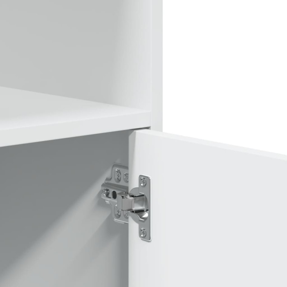 Armario con ruedas madera de ingeniería blanco 55x40x91