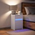 Mesita de noche con luces LED madera de ingeniería