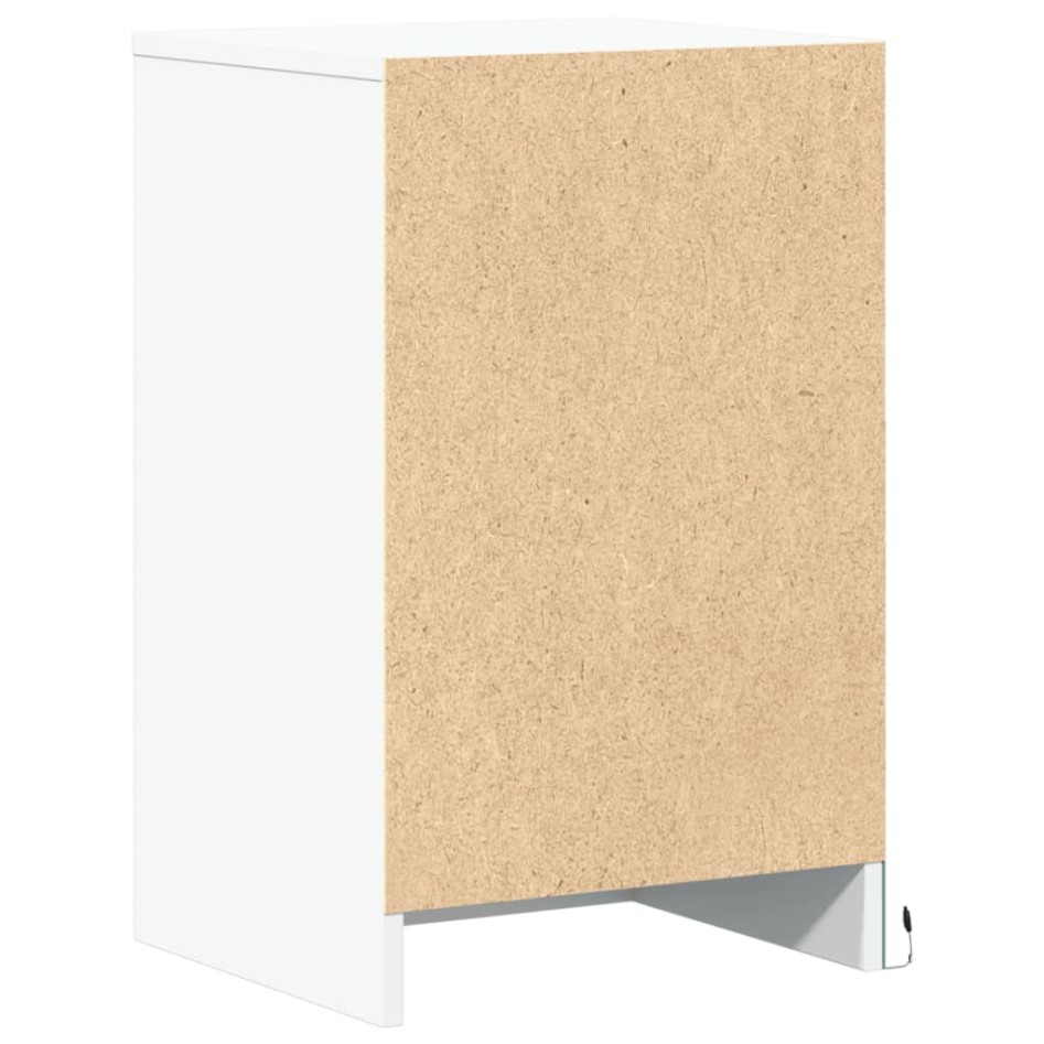 Mesita de noche con luces LED madera de ingeniería