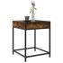 Mesa de centro con Infinity LED roble ahumado 40x40x51