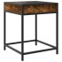 Mesa de centro con Infinity LED roble ahumado 40x40x51