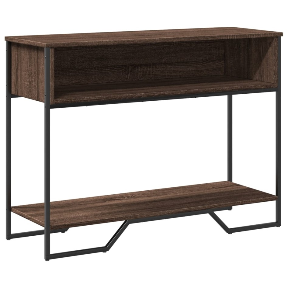 Mesa consola madera de ingeniería marrón roble 100x35x74,5