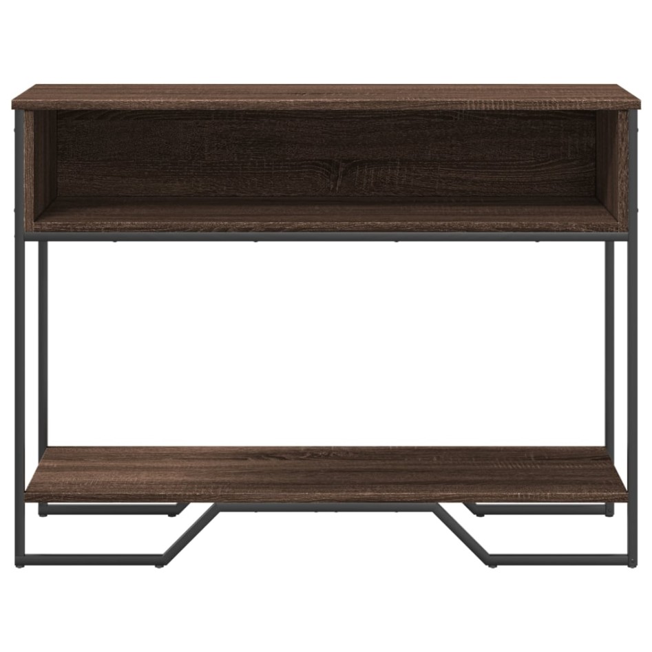 Mesa consola madera de ingeniería marrón roble 100x35x74,5