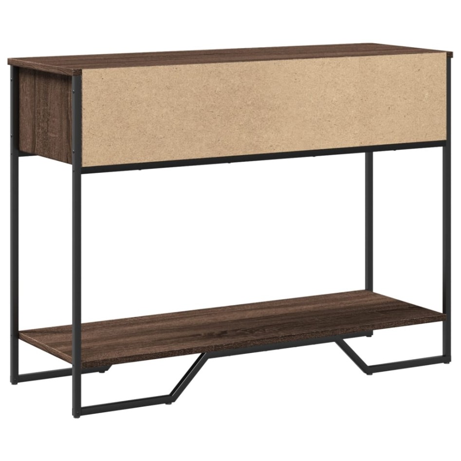 Mesa consola madera de ingeniería marrón roble 100x35x74,5