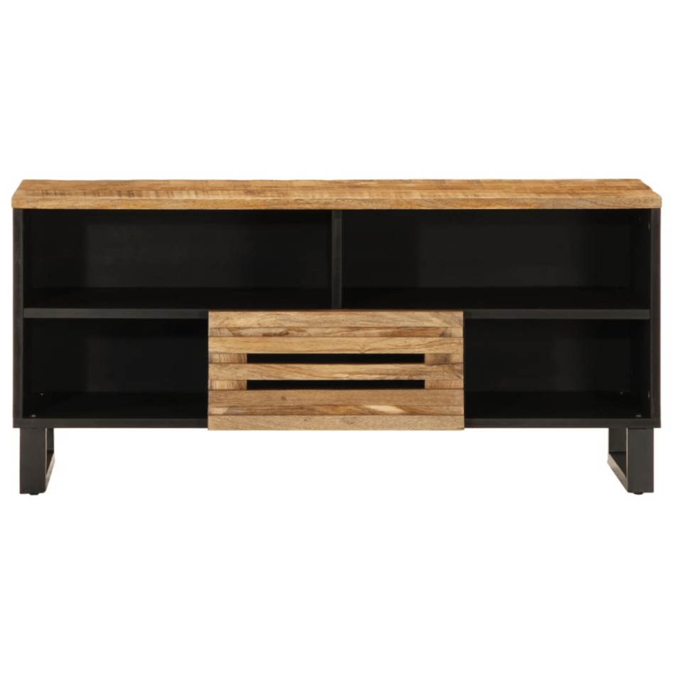 Mueble de TV madera maciza de mango rugosa 100x34x46