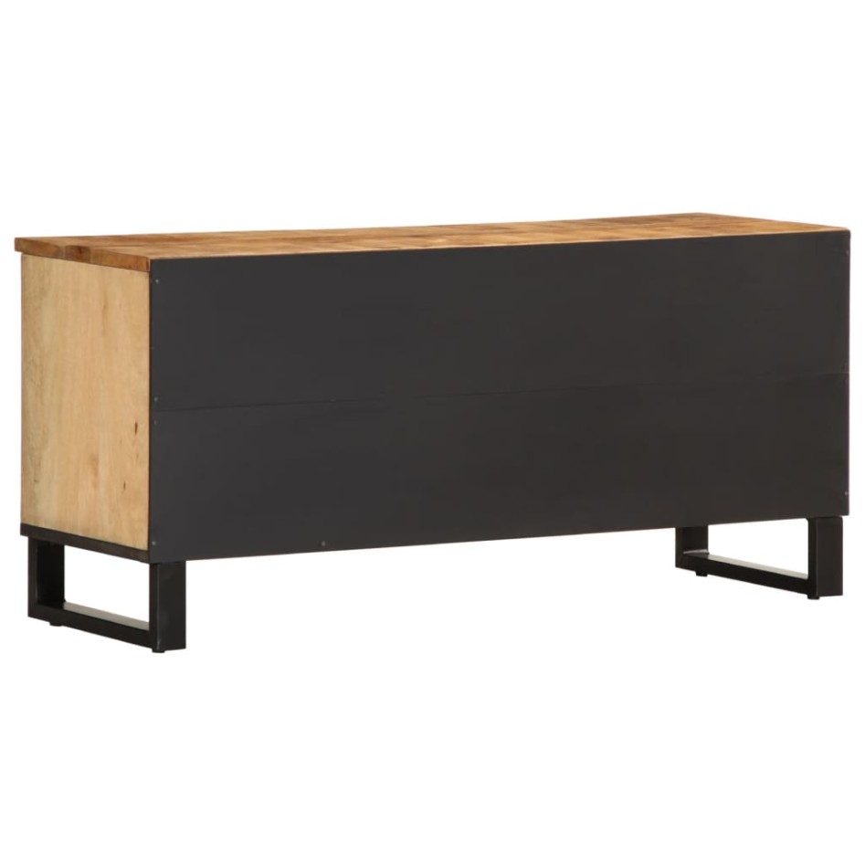 Mueble de TV madera maciza de mango rugosa 100x34x46
