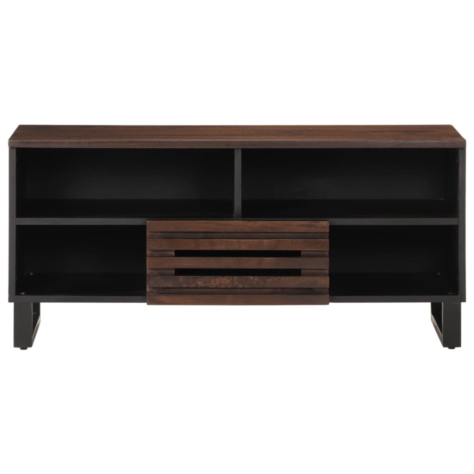 Mueble de TV madera maciza mango marrón 100x34x46
