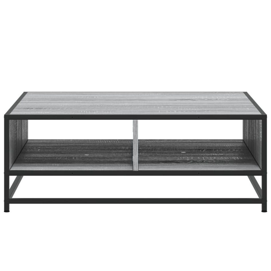 Mesa de centro madera ingeniería metal gris Sonoma 80x80x30