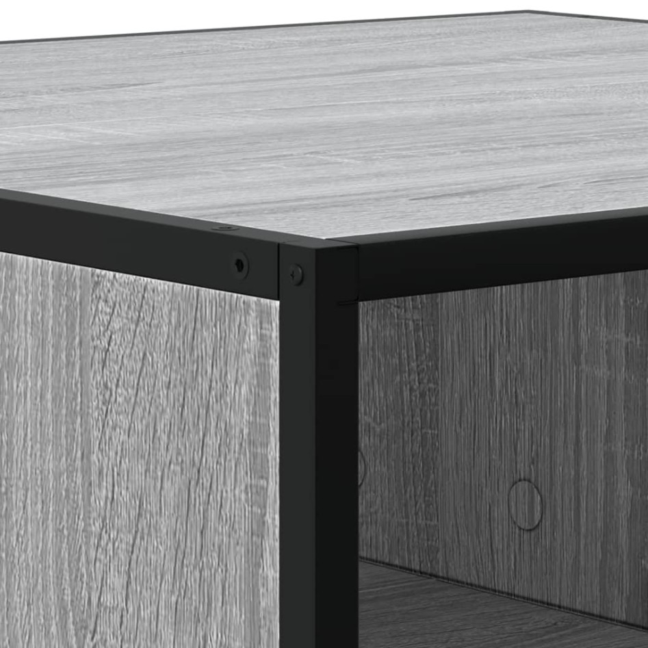 Mesa de centro madera ingeniería metal gris Sonoma 80x80x30