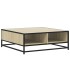 Mesa de centro madera ingeniería metal roble Sonoma 80x80x30