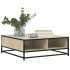 Mesa de centro madera ingeniería metal roble Sonoma 80x80x30