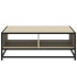 Mesa de centro madera ingeniería metal roble Sonoma 80x80x30