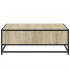 Mesa de centro madera ingeniería metal roble Sonoma 80x80x30