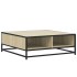 Mesa de centro madera ingeniería metal roble Sonoma 80x80x30