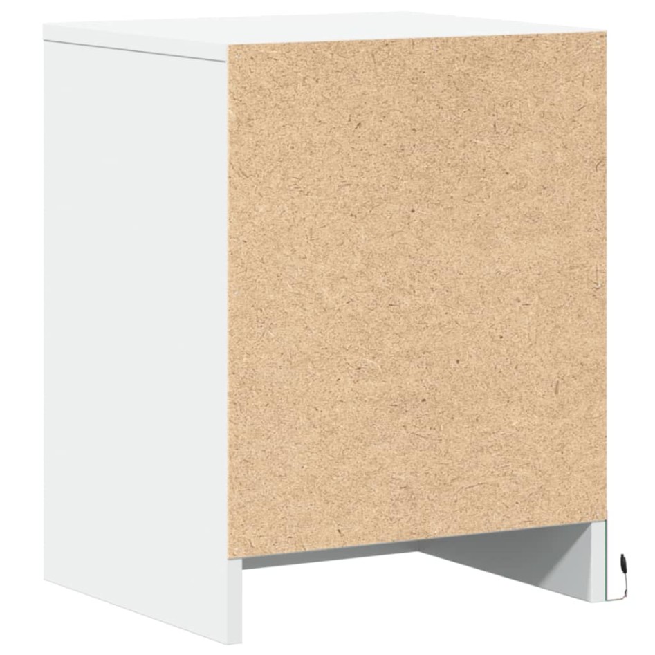 Mesitas de noche con luces LED 2 uds madera ingeniería